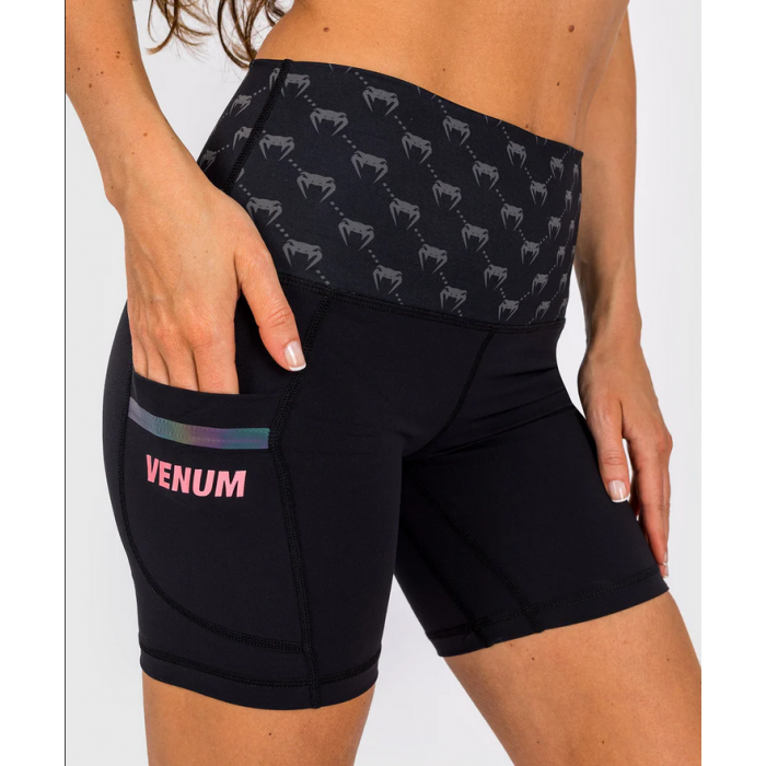 Дамски къс клин - Venum Monogram Compression Shorts - Black/Pink Gold ​